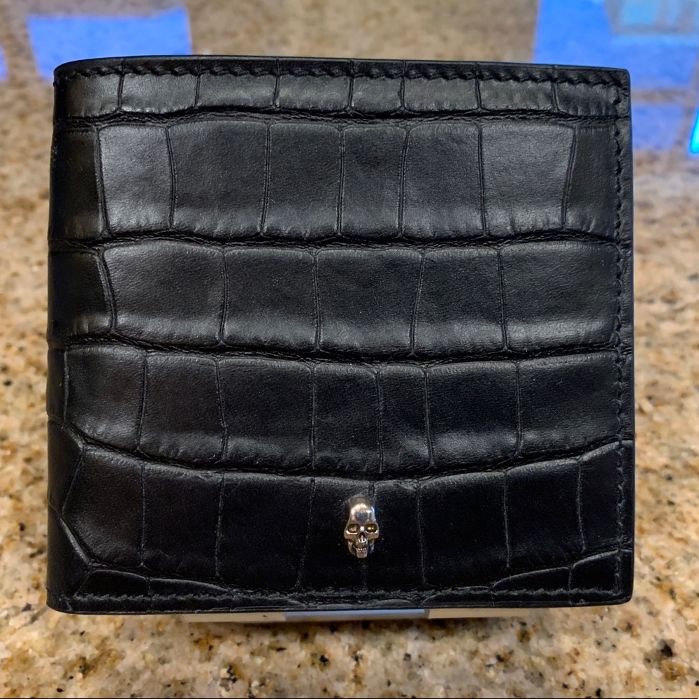 Alexander McQueen folded skull wallet